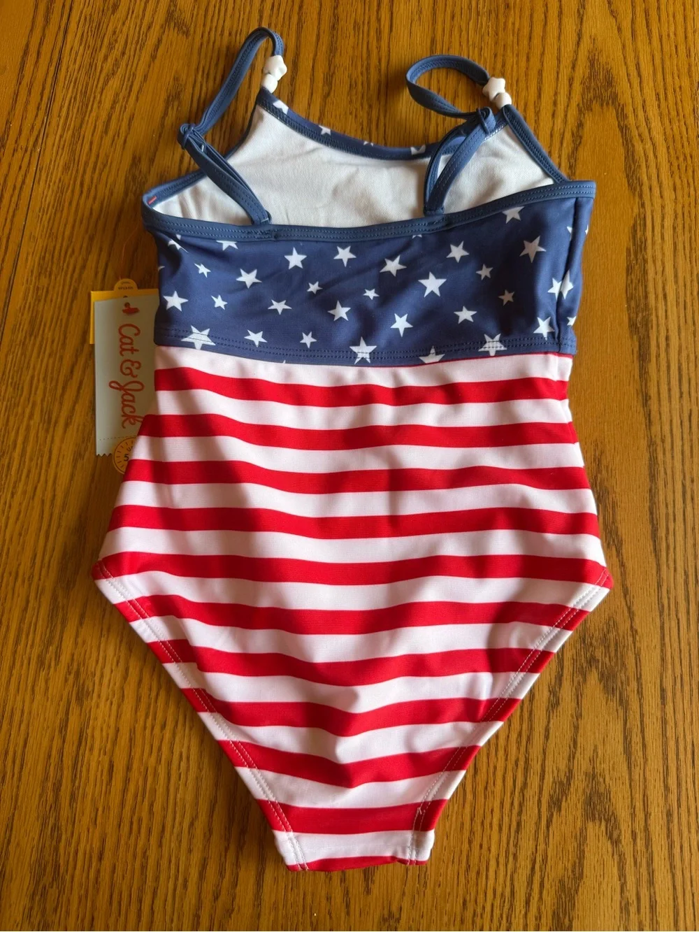 Cat and Jack Girls' Patriotic One-Piece Swimsuit XS